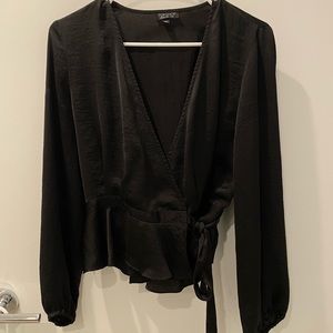 Topshop Silky black top
